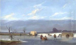 Skaters on a Dutch canal