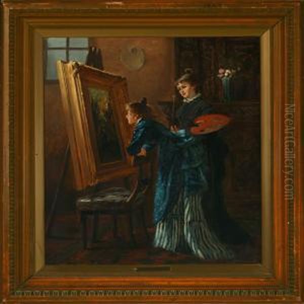 Two Young Women Atthe Easel - view 1