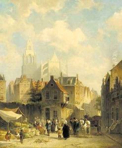 Vegetable market by Pieter Christiaan Cornelis Dommersen