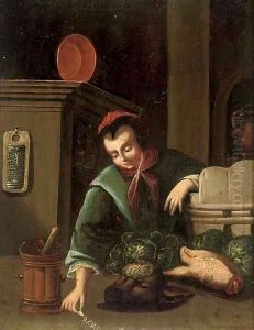 A girl in a kitchen