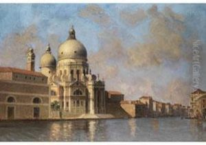 Venedig Mit Ansicht Der Kirche Santa Maria Della Salute