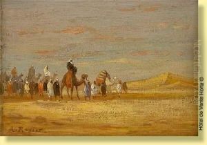 Caravane Dans Le Desert by Amedee Rosier
