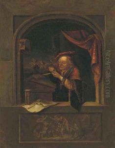 A man at an alcove
