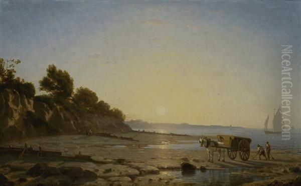 Abendstimmung Am Meer. Bauern Mit Fuhrwerk. - view 1