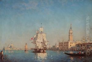 Shipping In The Bacino Di San Marco, Venice by Amedee Rosier