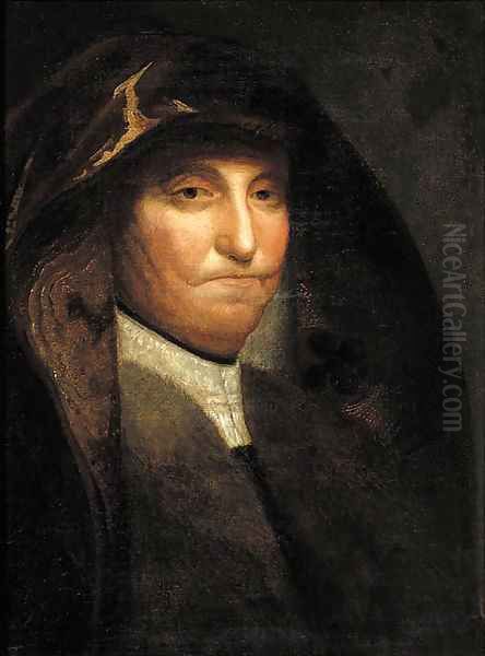 An old woman in a veil - view 1