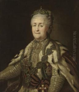 Portrait Of Catherine The Great by Alexander Roslin