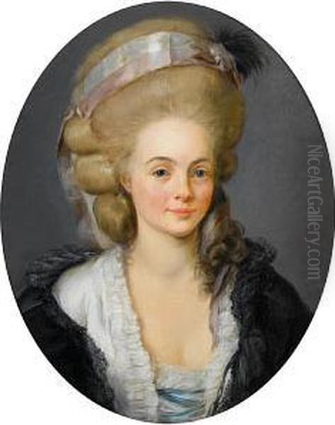 Portrait Of A Lady, Bust-length, In A Whitedress - view 1