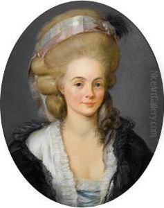 Portrait Of A Lady, Bust-length, In A Whitedress by Alexander Roslin