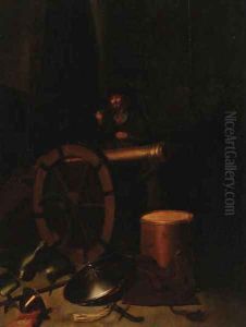 A soldier at a cannon