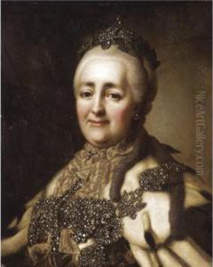 Portrait Of Catherine The Great by Alexander Roslin