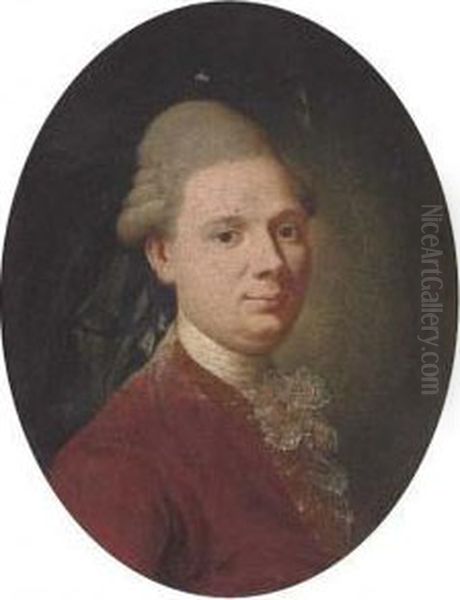 Portrait Of A Gentlemen, Bust-length, In A Red Coat - view 1
