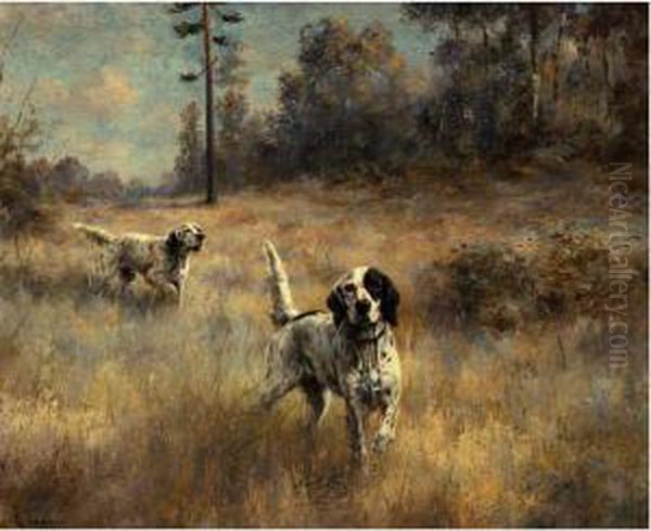 A Pair Of English Setters In The Field - view 1