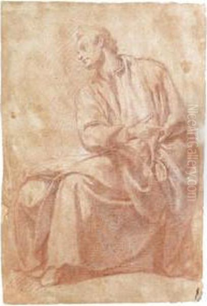 Study Of A Seated Man Turned To The Left - view 1