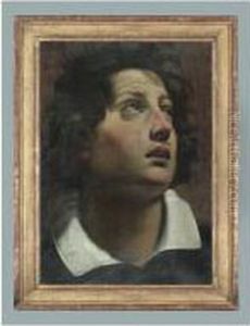 Portrait De Jeune Homme Vu De 
Trois-quarts Etude De Figure Drapee A La Sanguine Au Verso [, Head Of A 
Youth Looking To Upper Right, Oil On Paper ; On The Reverse, A Red Chalk
 Study Of A Draped Figure]