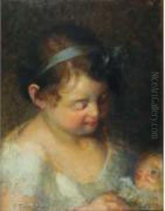 Enfant A La Poupee by Edouard Rosset-Granger