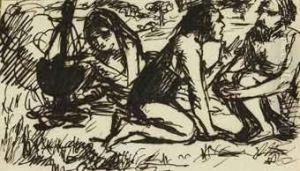 Cavemen by Dante Gabriel Rossetti