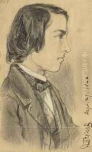 Portrait Of William Michael Rossetti by Dante Gabriel Rossetti