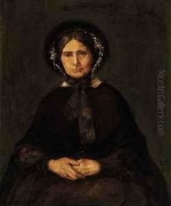 Portrait Of Charlotte Polidori, Small Three-quarter-length, In Abrown Dress