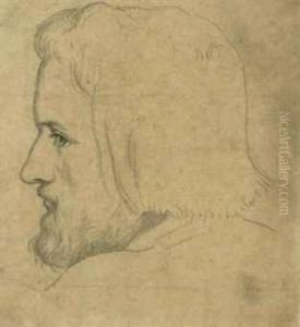 Head Of Edward Burne-jones As 
Christ: A Study For 'mary Magdaleneat The Door Of Simon The Pharisee' by Dante Gabriel Rossetti