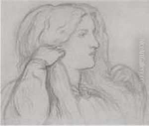 Portrait Of Fanny Cornforth Arranging Her Hair by Dante Gabriel Rossetti