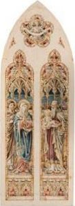 Design For Stained Glass Windows With The Holy Family And St.john The Baptist by Dante Gabriel Rossetti