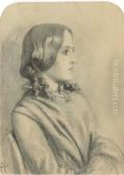Portrait Of Margaret Thompson, Half-length, In Profile To The Right - view 1
