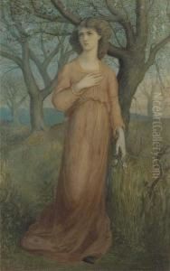 Dante's Vision Of Matilda Gathering Flowers by Dante Gabriel Rossetti