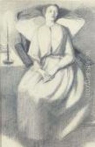 Elizabeth Siddal Seated In A Chair by Dante Gabriel Rossetti