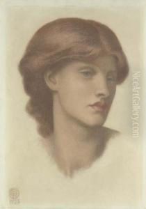 Study Of Alexa Wilding, Her Head Turned Three-quarters To Theright