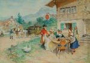Refreshments At The Golden Key Inn by Lucius Rossi