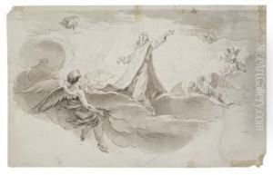 A Saint In Glory With Putti And Angels by Nicola Maria Rossi