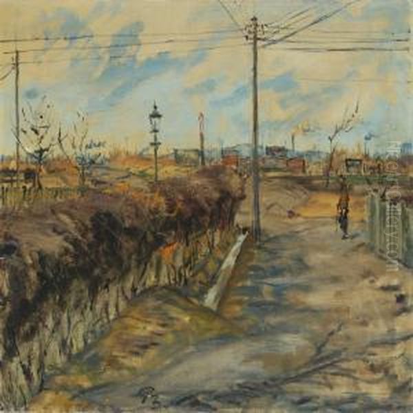 Street Scenery With Walking Person - view 1