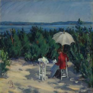 Reading Woman By The Sea