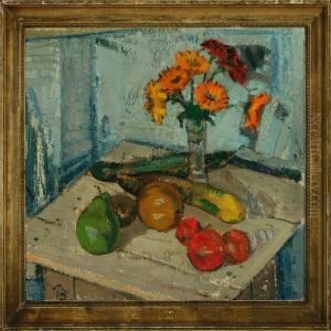 Still Life With Flowers And Fruit On A Table