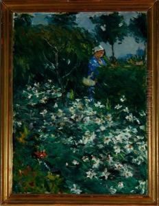 Bla Dame I Blomsterhaven
