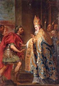 The Emperor Theodosius before Saint Ambrose by Abraham Jansz. van Diepenbeeck