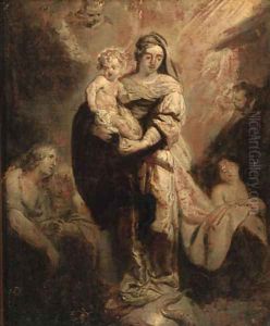 The Virgin and Child triumphant over sin - en grisaille