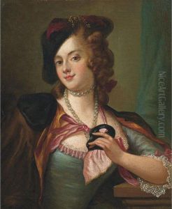 Ritratto Di Giovinetta Con Maschera E Cappello