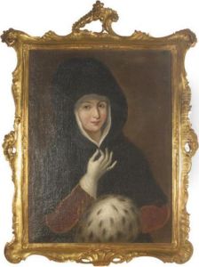 A Beauty With A Hermine Hand-muff by Pietro Antonio Rotari