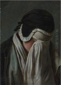 Portrait Of A Young Girl, Hiding Her Eyes by Pietro Antonio Rotari