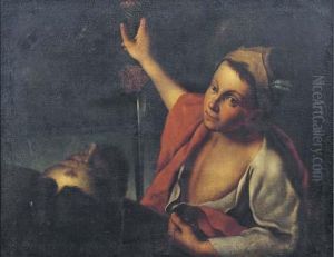 David With The Head Of Goliath by Pietro Antonio Rotari
