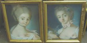 Portraits Of Young Women: Two by Pietro Antonio Rotari