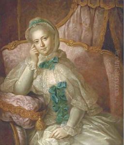 Portrait of a lady by Francois-Hubert Drouais