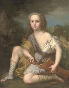 Portrait of a young boy as Cupid