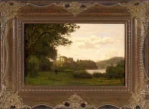 Sommerliche Parklandschaft Mit Person