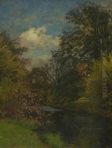 Herbstliche Bachlandschaft. by Philipp Roth