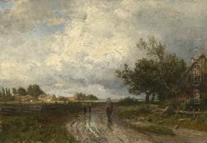Bauern Auf Der Regennassen
 Dorfstrase.