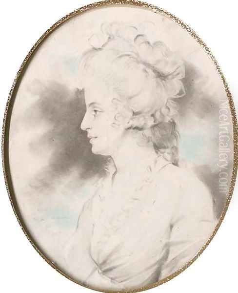 Portrait of a lady, bust-length, in profile - view 1