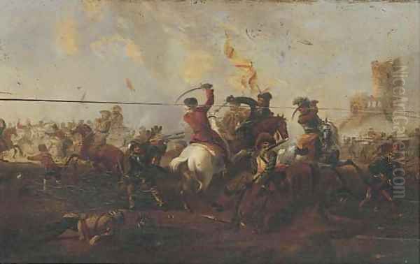 A cavalry skirmish - view 1